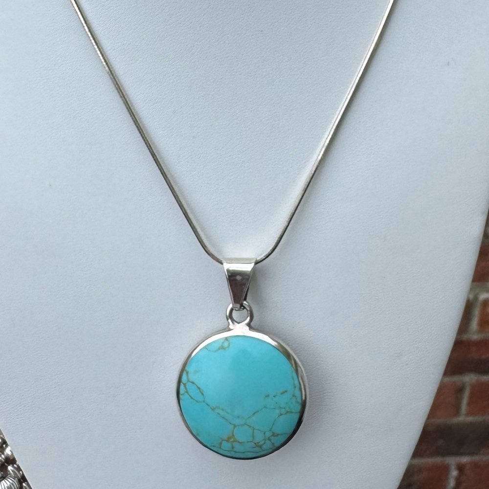 925 Turquoise/Onyx Reversible Necklace